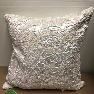 Celerie by Celerie Kemble Cream Satin Square Decorative Throw Pillow